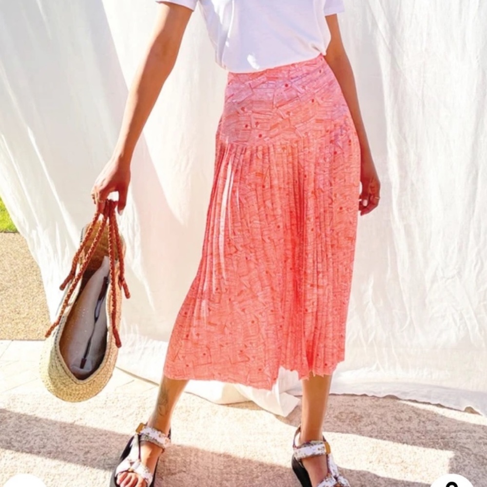 Never Fully Dressed Pink Good News Midi Skirt | Size US 4